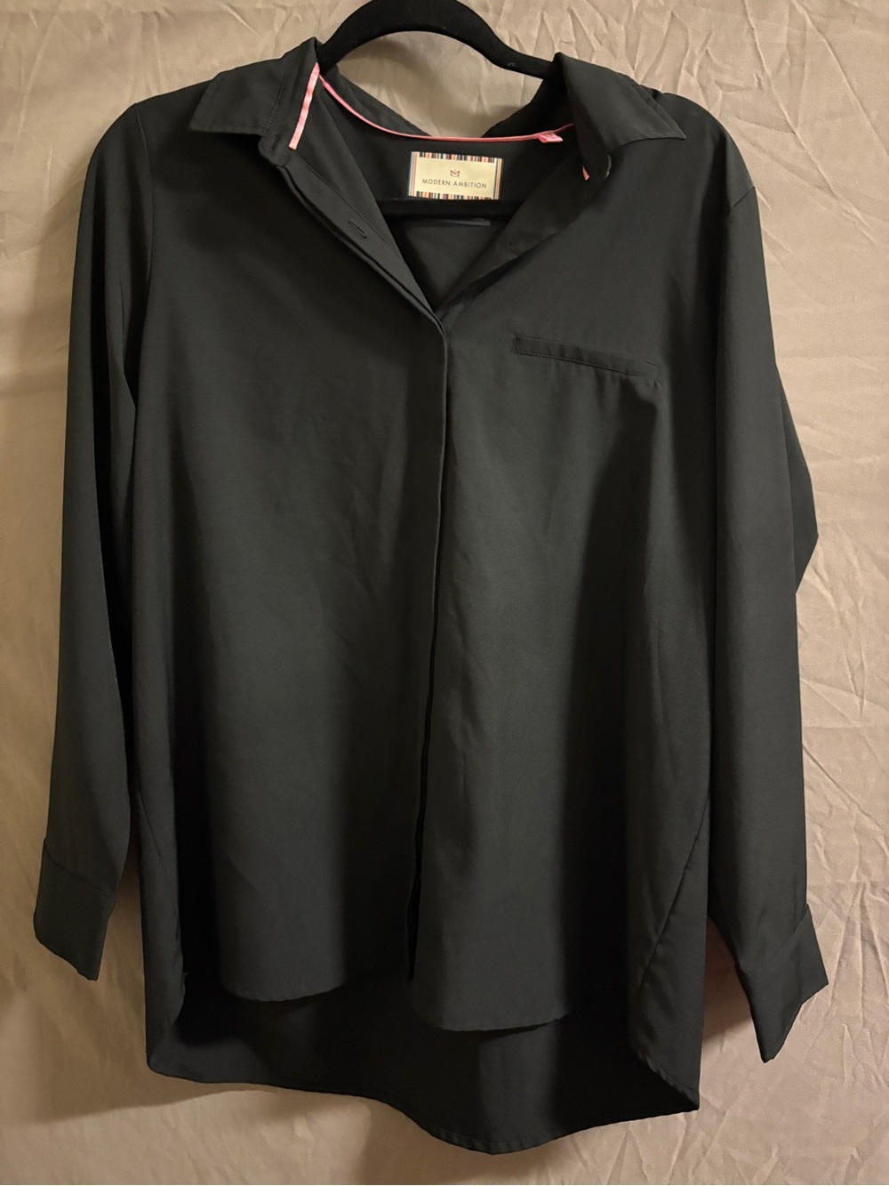 Modern Amusement Black Button-Down Shirt